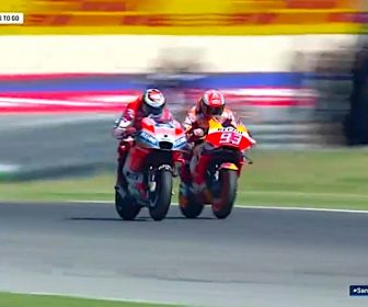 レイニー、マルケスに警告『ロレンソは早々にプレッシャーをかけてくる』 misano-2018-lorenzo-marquez-gara-11lap