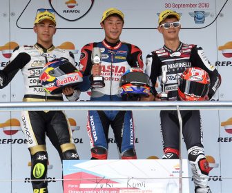 國井 優勝、小椋 2位、スペイン選手権(CEV)2018 ヘレス戦【モト3:予選&決勝リザルト】 2018-cev-jerez-moto3-race1-podio